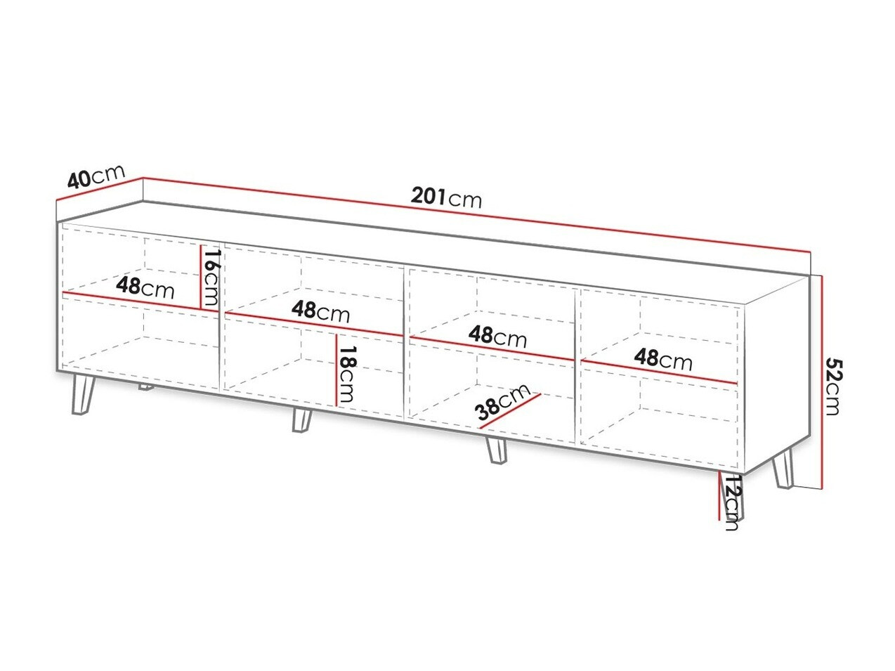 TV-meubel Levmari 103 (Zwart)