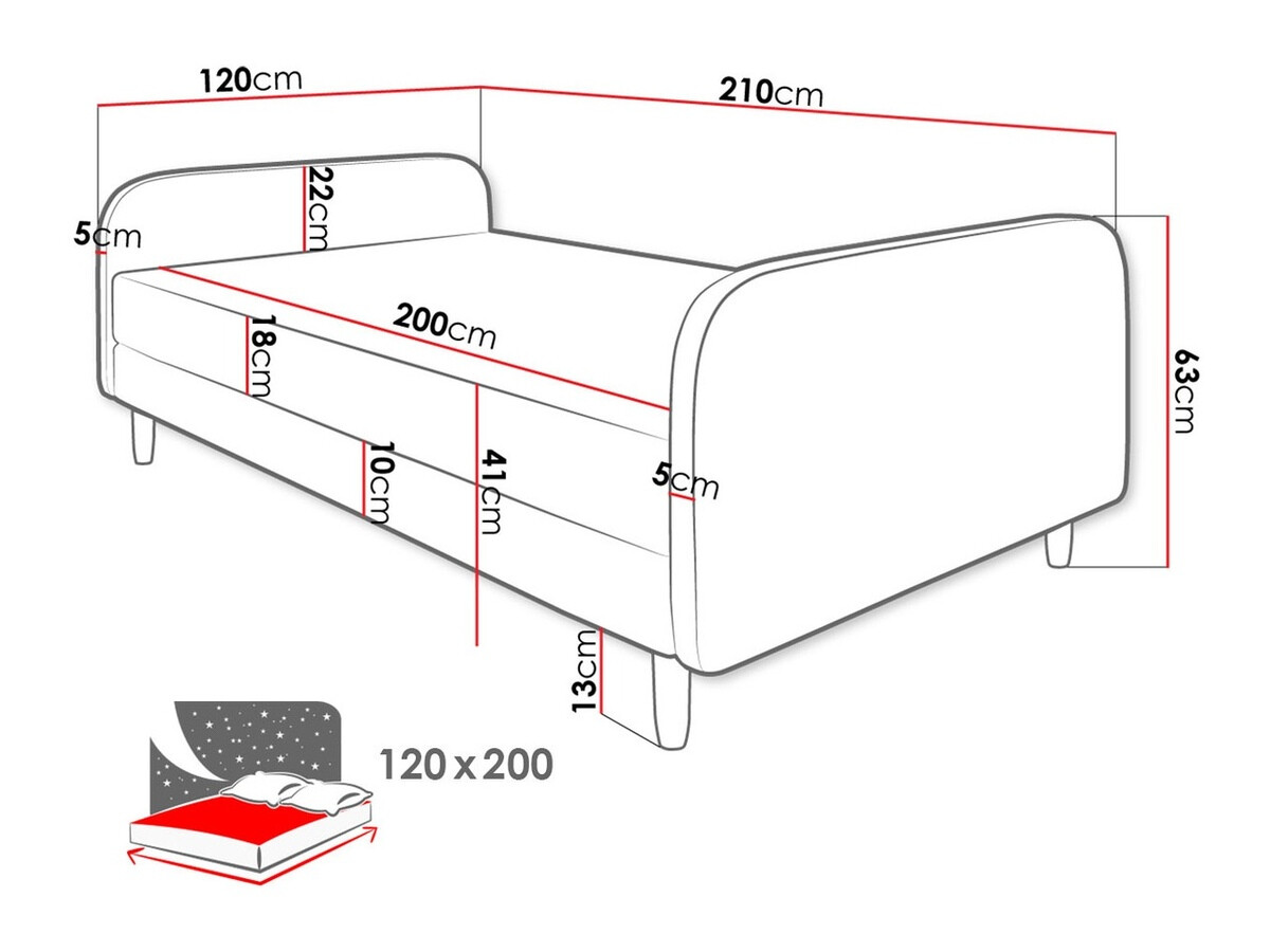 Bed Memphis 125 (Rico 18)