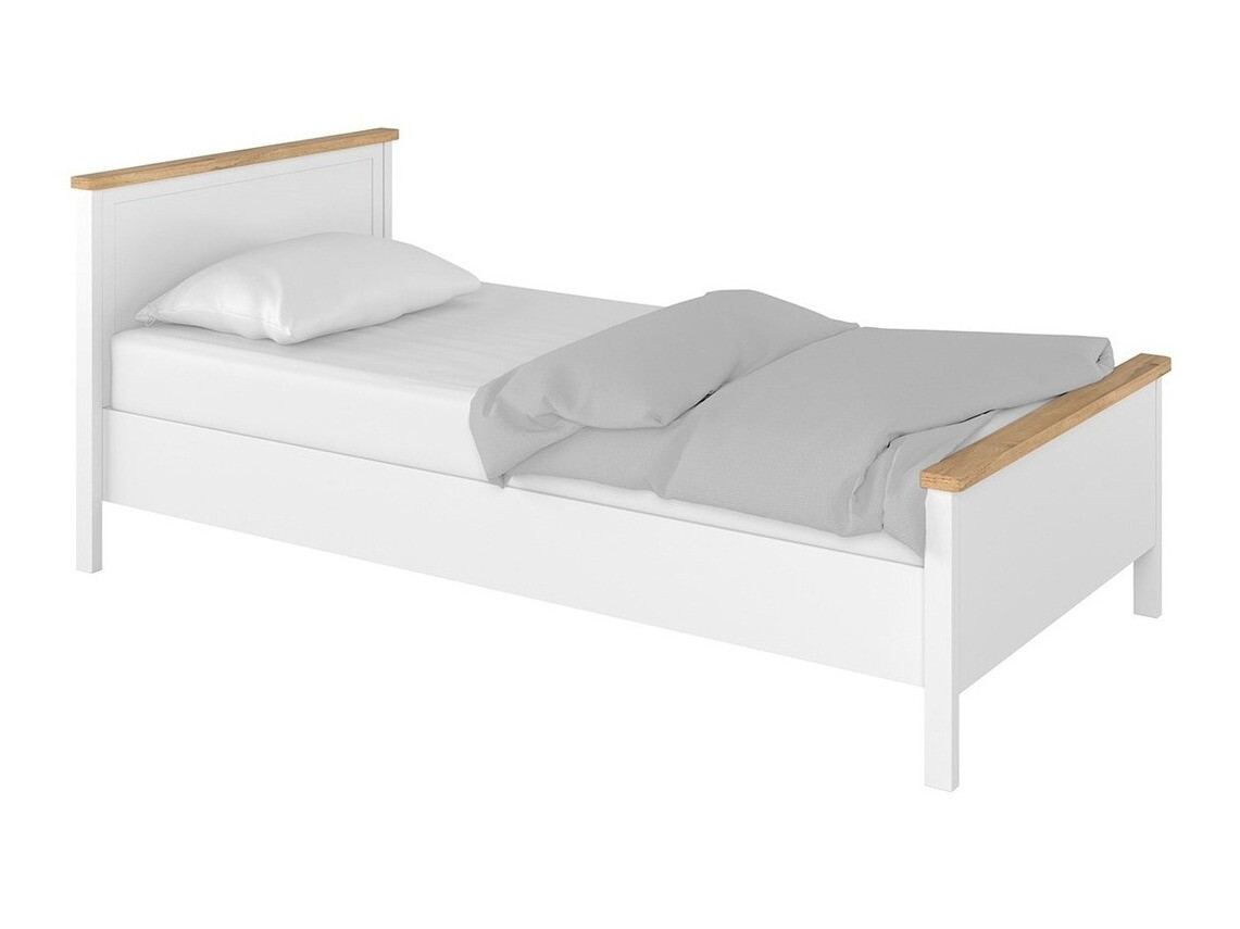Bed Romelbo 148 (Wit + Eiken)