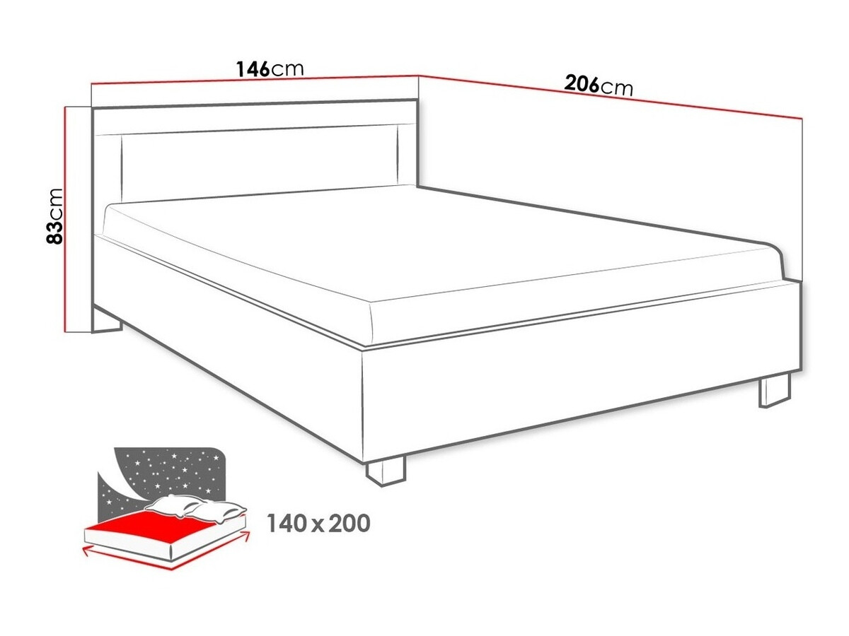 Bed Melfeli 119 (Sonoma eik)