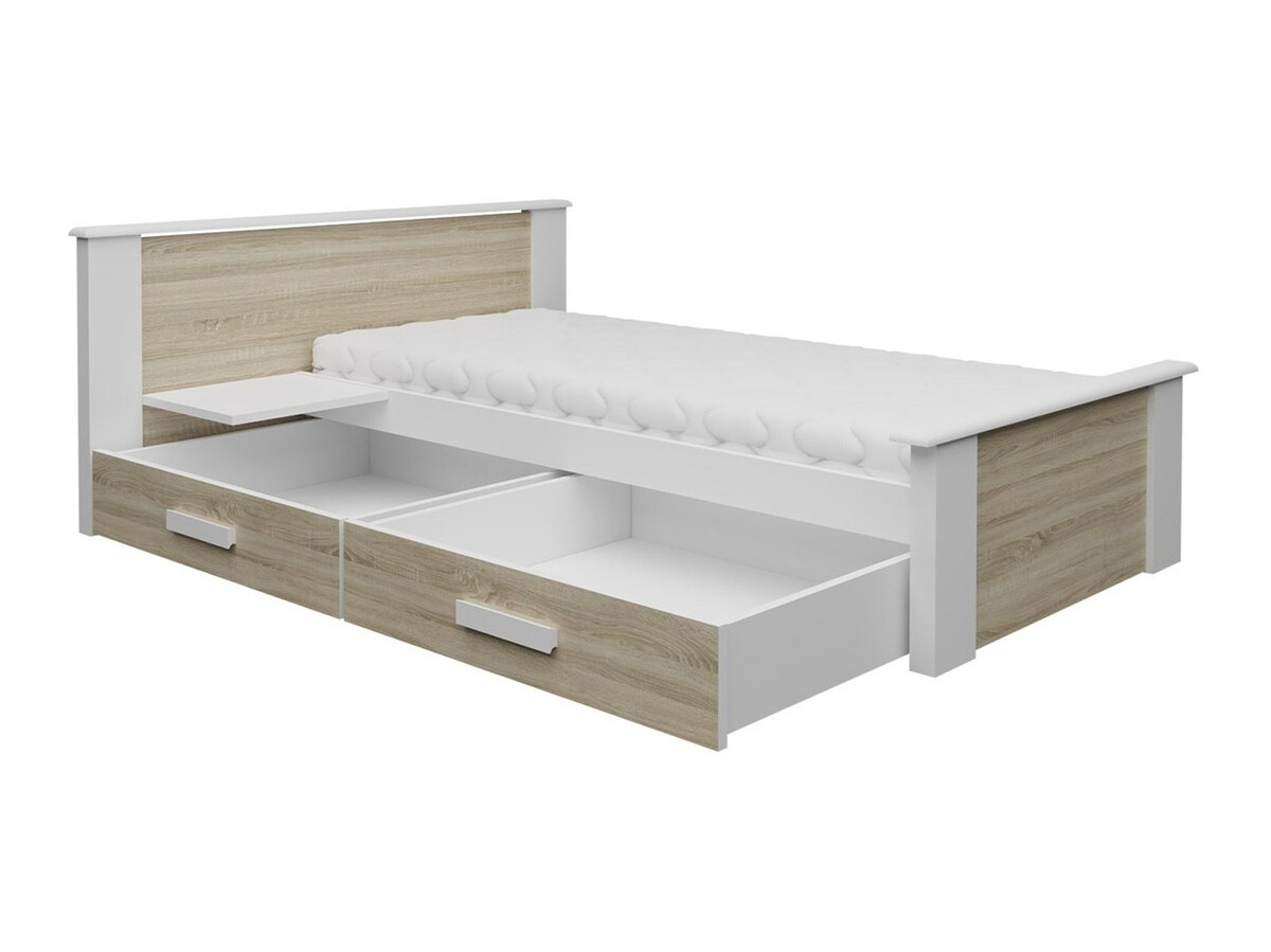 Bed Henderson 118 (Wit + Sonoma eik)