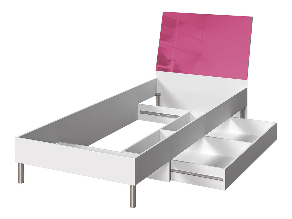 Bed Salmere 102 (Wit + Glanzend roze)