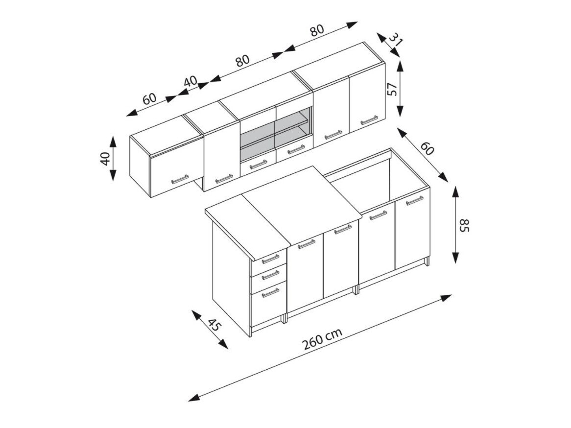 Keukenset Houston 1182 (Artisan eiken + Mat grijs + Wotan eik)