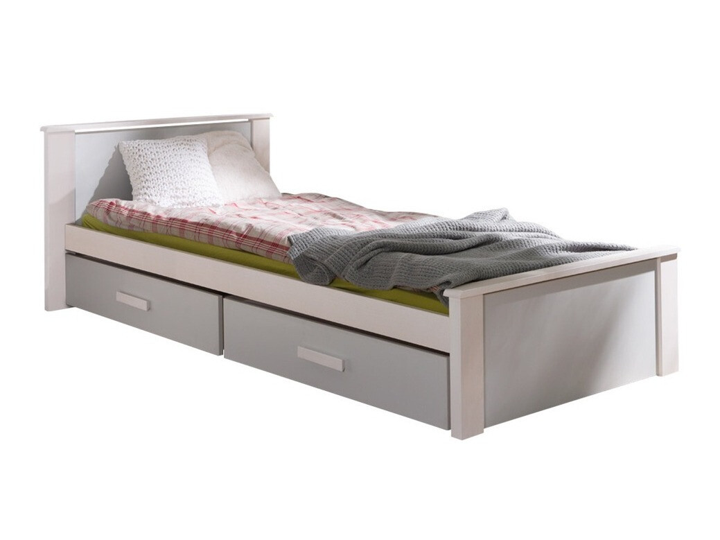 Bed Henderson 115 (Wit + Grijs)
