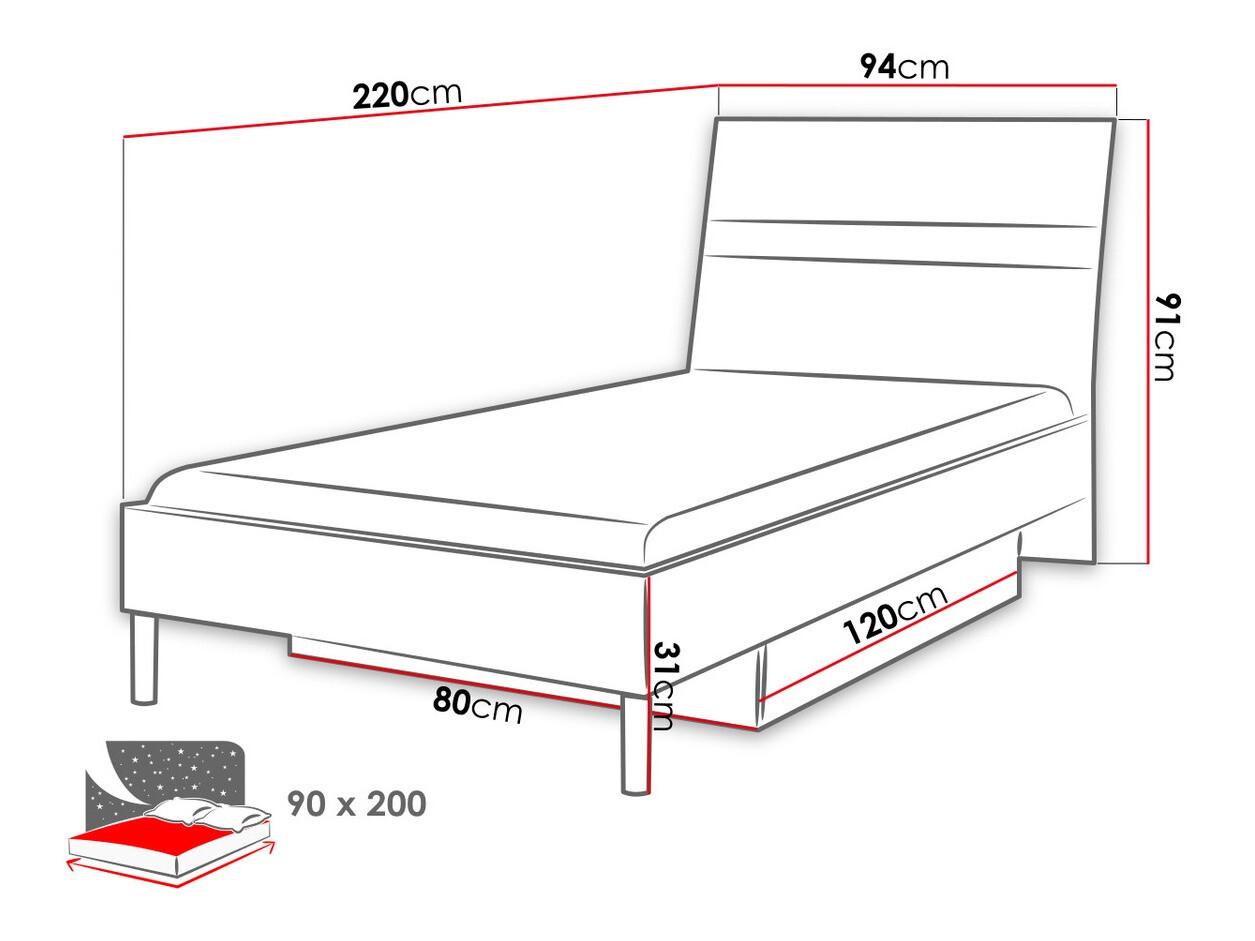 Bed Salmere 101 (Wit + Glanzend wit)