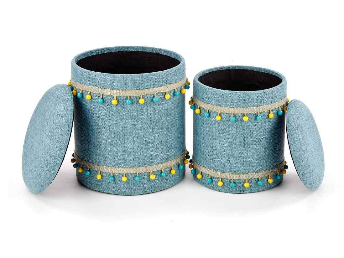 Set poefs Houston 1155 (Lichtblauw)