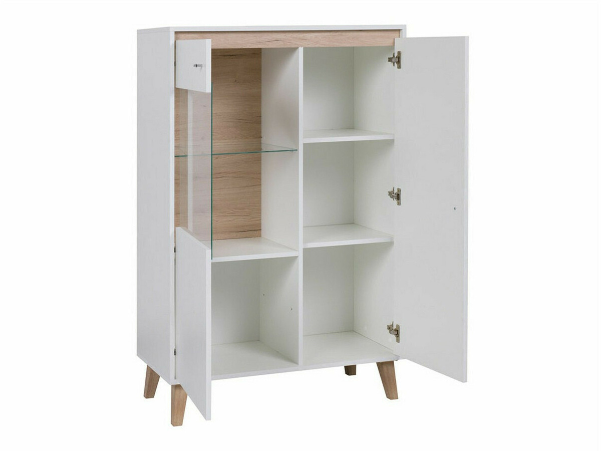 Woonkamerset Delbene 116 (Licht San Remo eiken + Mat wit)