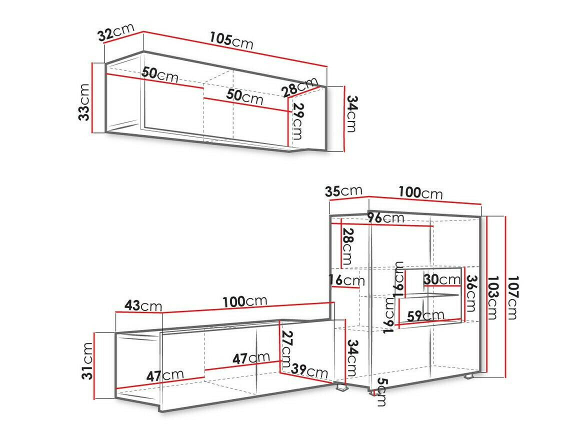 Woonkamerset Tivdalu 113 (Zwart)