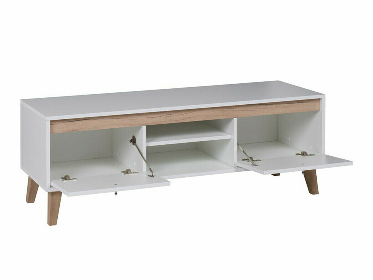 Woonkamerset Delbene 120 (Licht San Remo eiken + Mat wit)