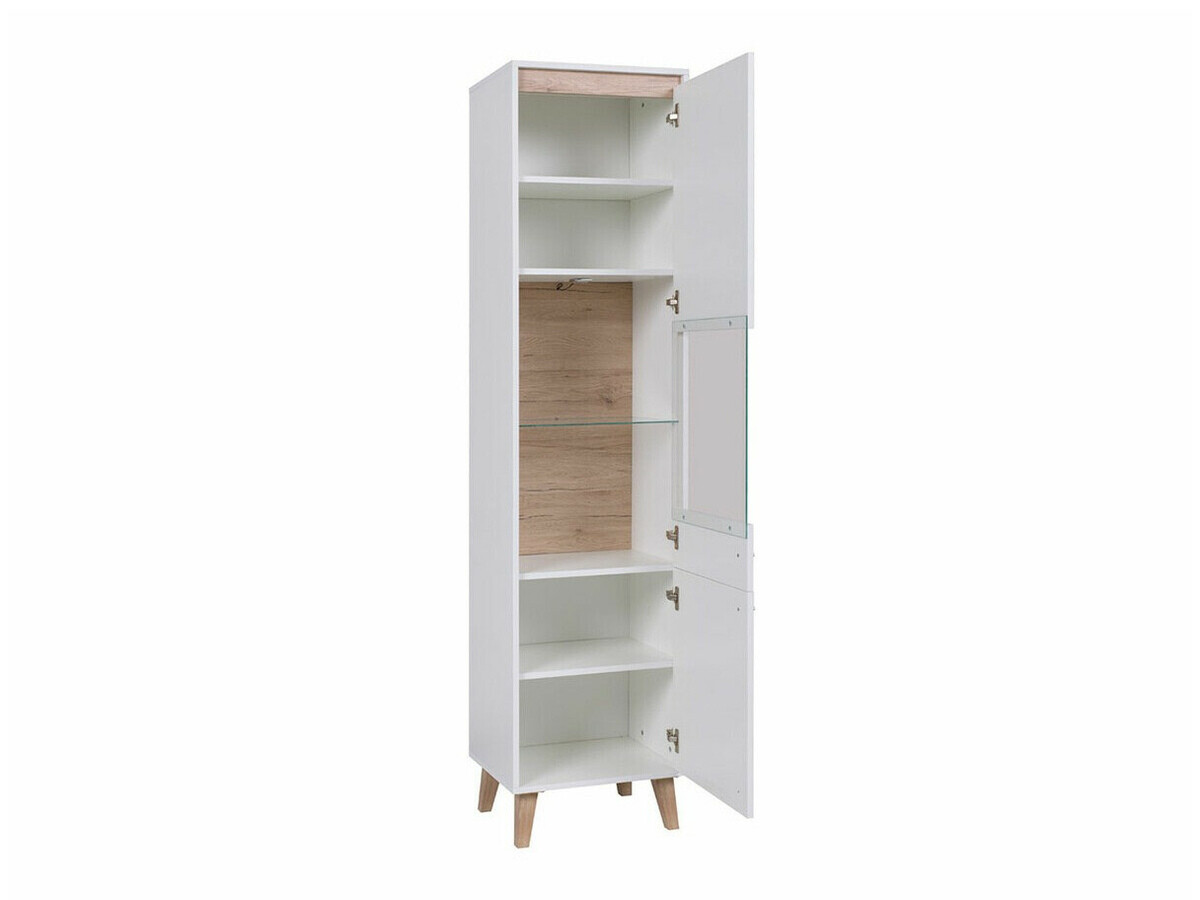 Woonkamerset Delbene 120 (Licht San Remo eiken + Mat wit)