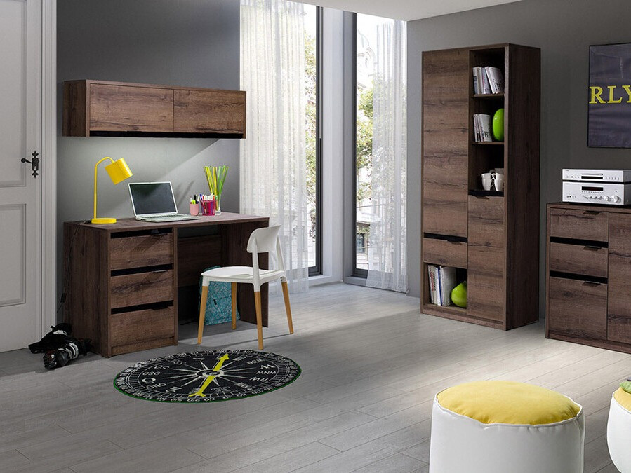 Bureau Fivelbo 100 (Klooster eik + Glanzend zwart)