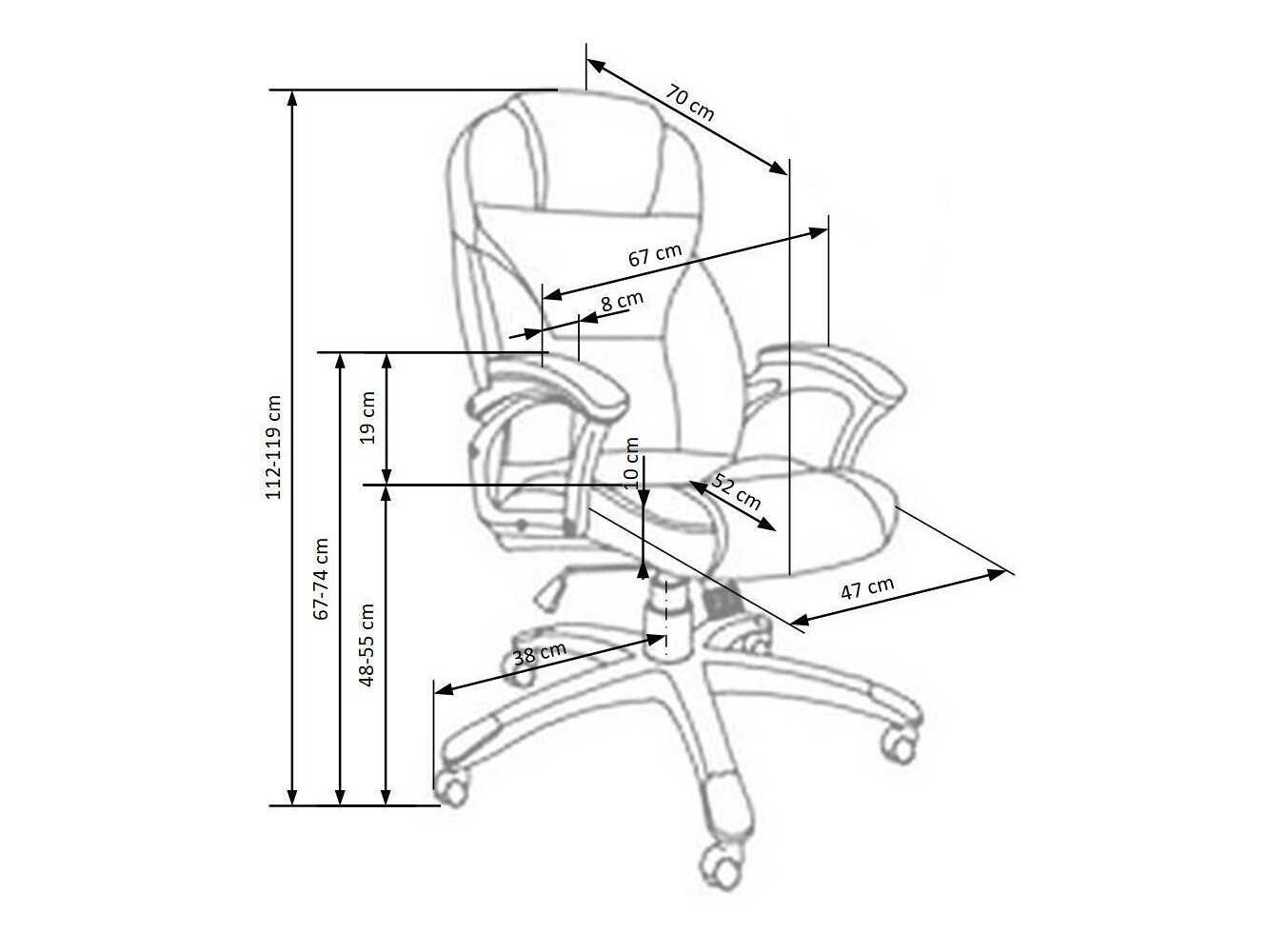 Bureaustoel Houston 189 (Zwart)