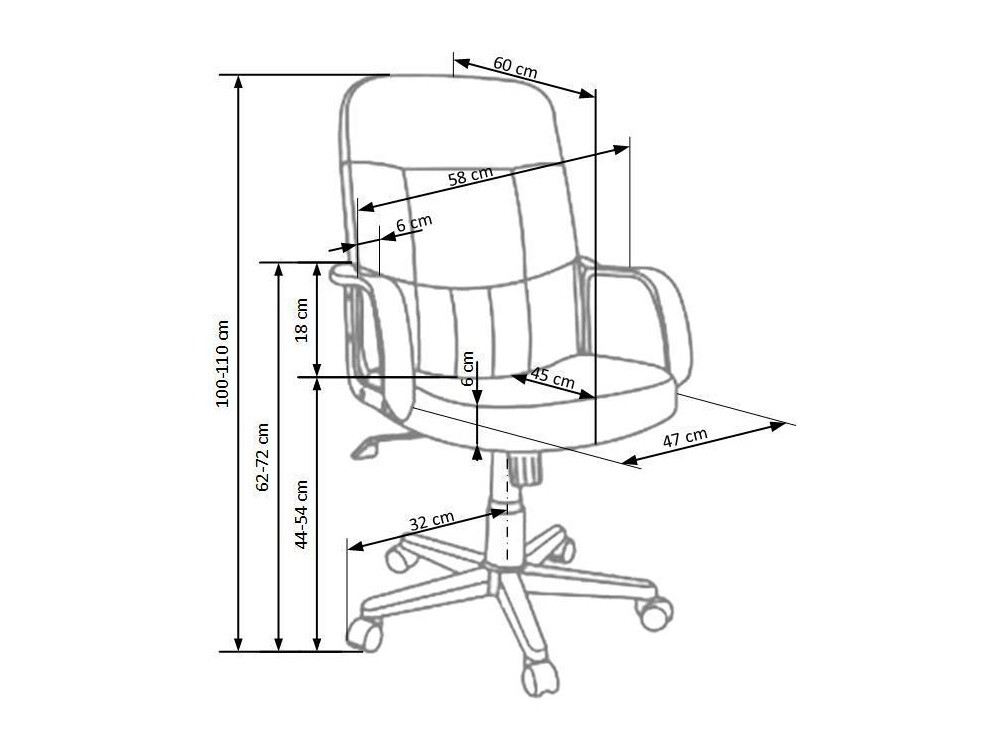 Bureaustoel Houston 594 (Zwart)
