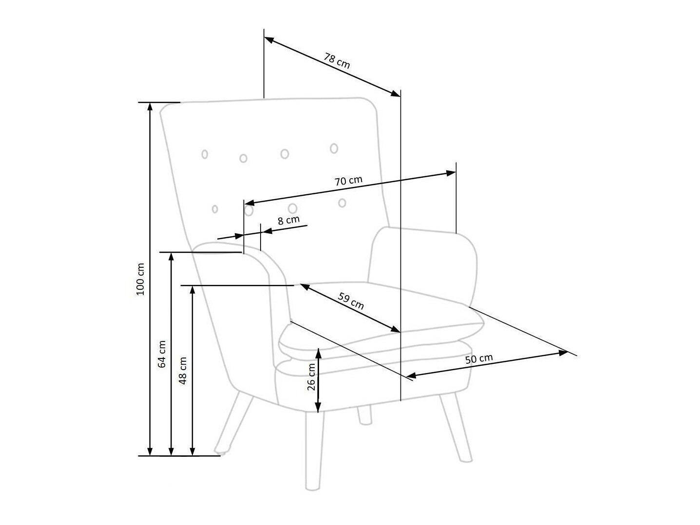Fauteuil Houston 838 (Donkerblauw + Zwart)
