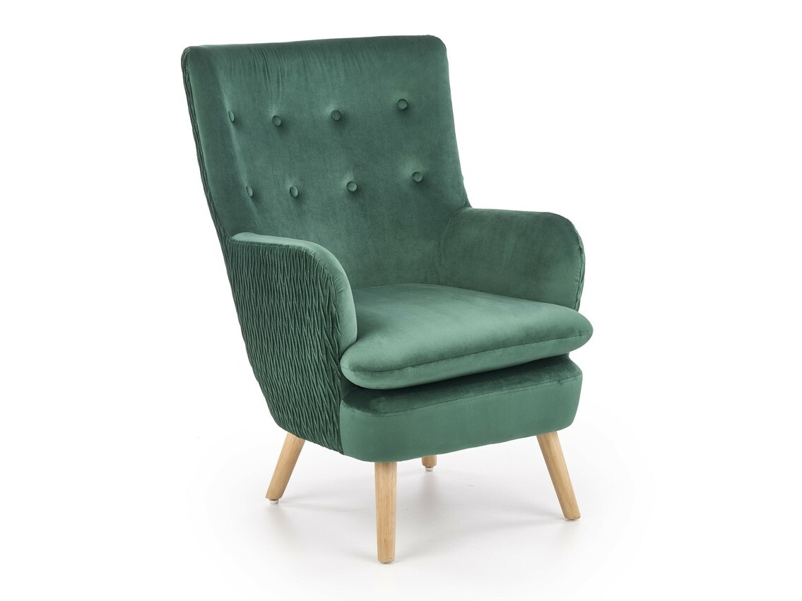 Fauteuil Houston 838 (Donkergroen + Licht hout)