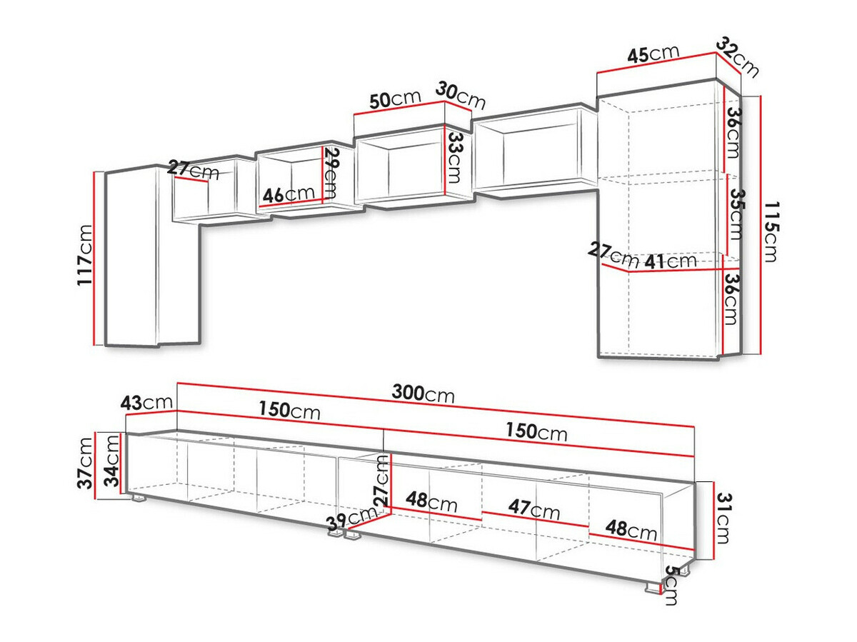 Woonkamerset Tivdalu 155 (Zwart + Glanzend zwart + Artisan eiken)