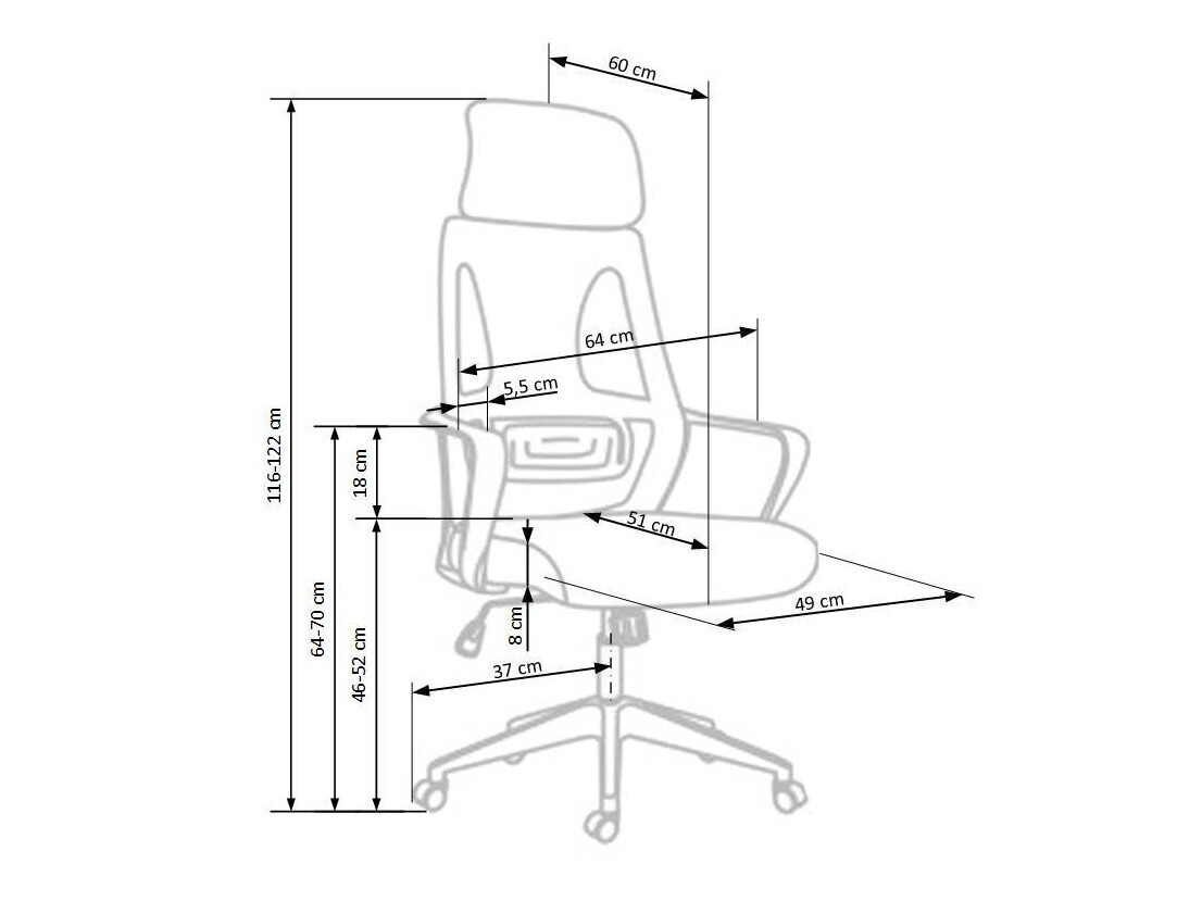 Bureaustoel Houston 1080 (Zwart)