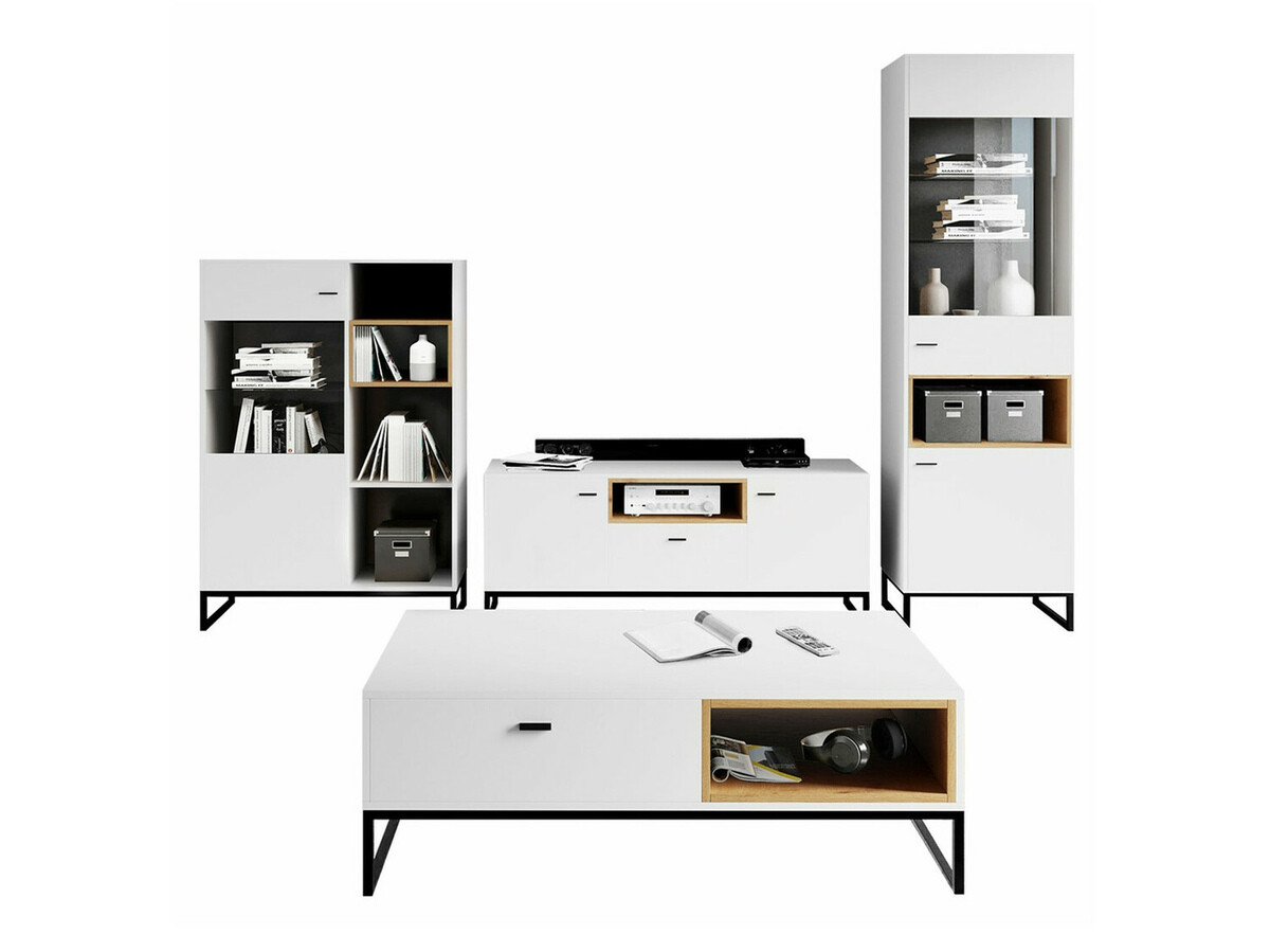 Woonkamerset Baltesi 108 (Wit + Artisan eiken)