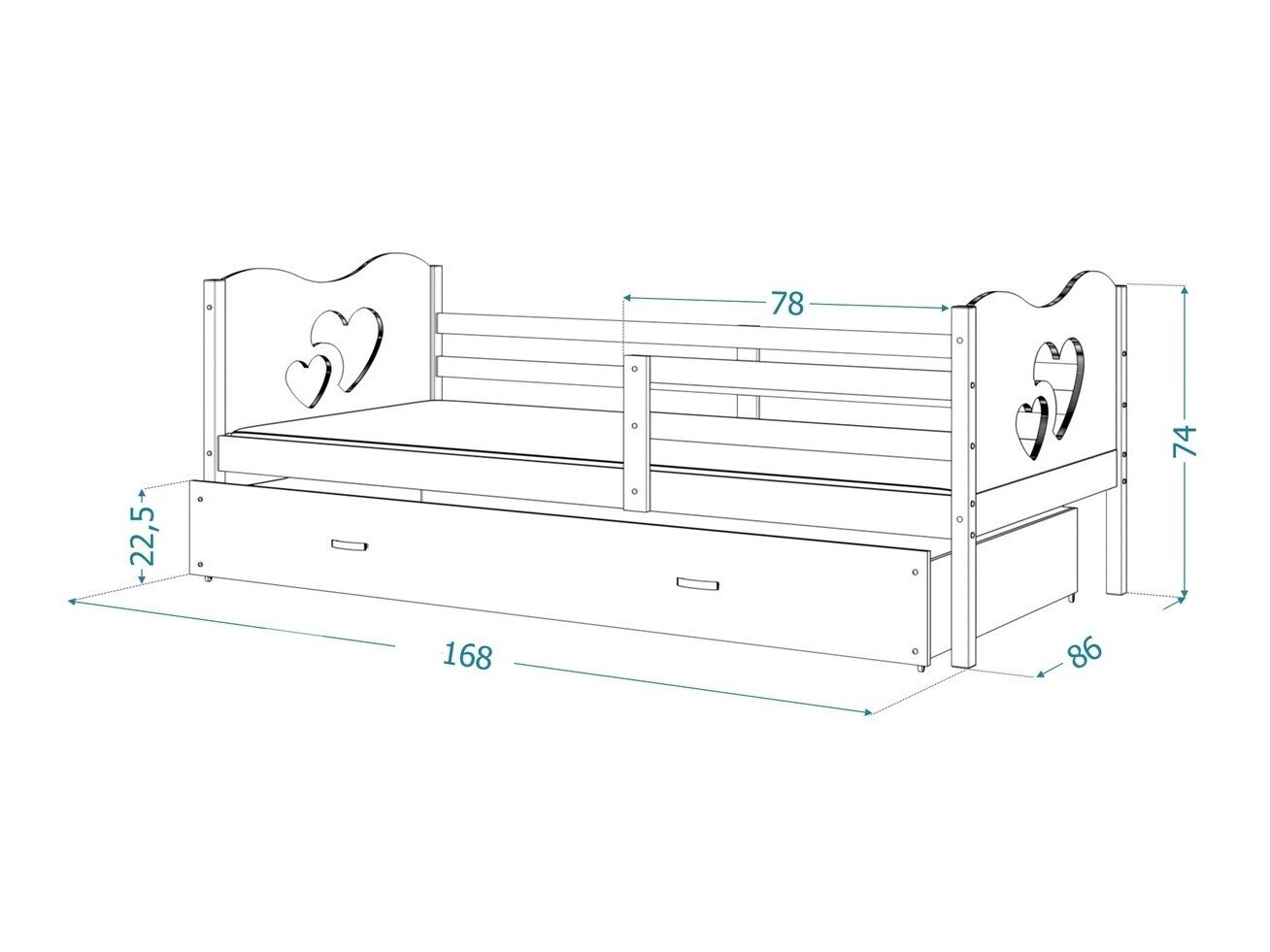 Bed Aurora 162 (Wit)