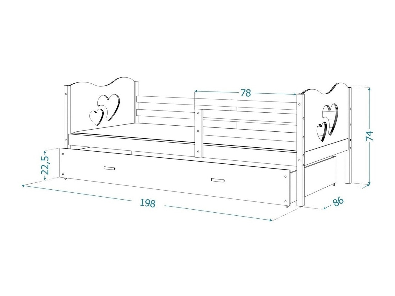 Bed Aurora 163 (Grenen)