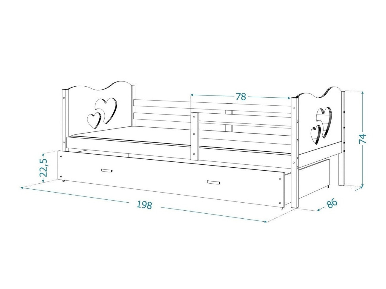 Bed Aurora 163 (Wit)