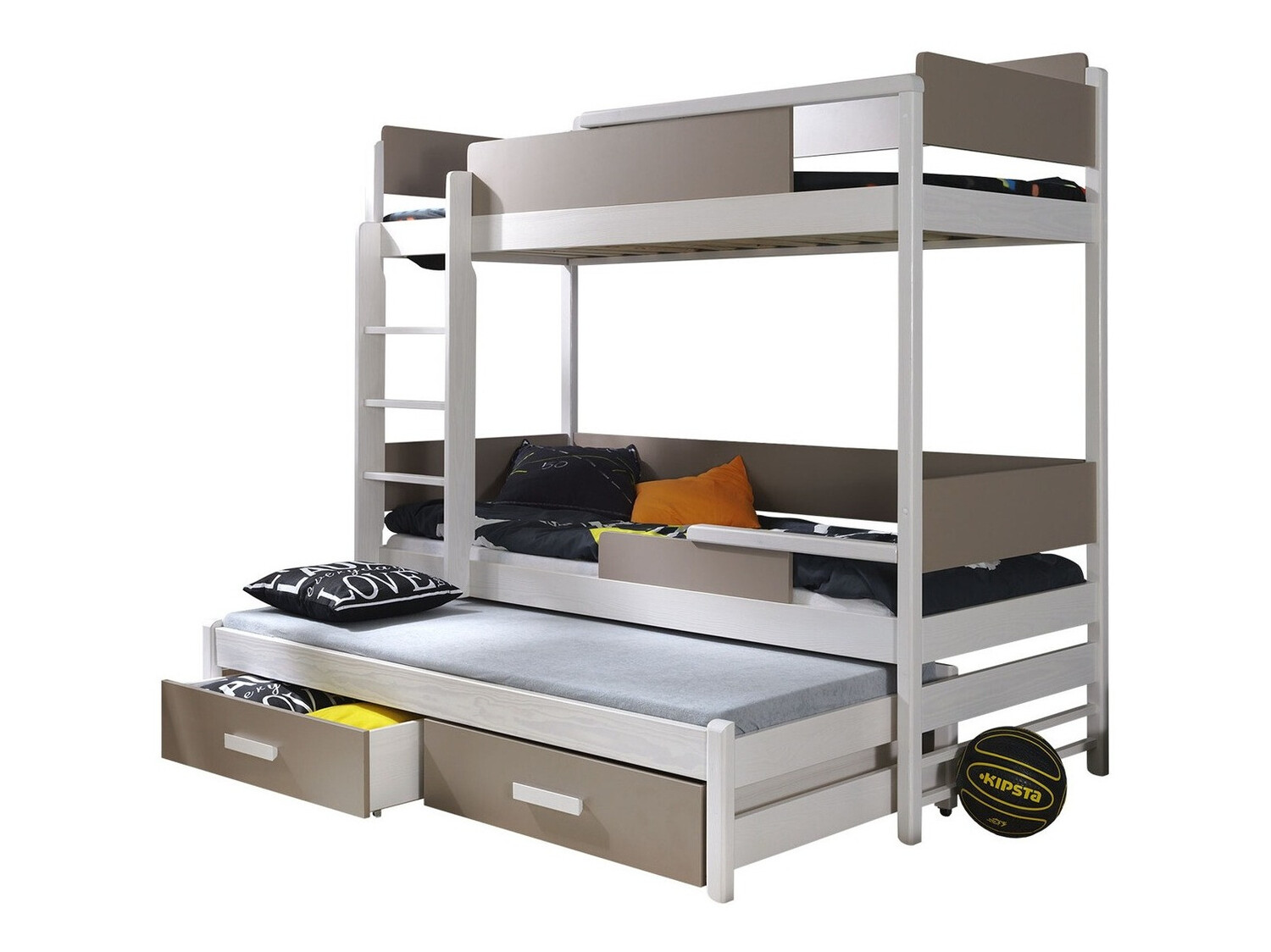 Stapelbed Henderson 114 (Wit + Truffel)