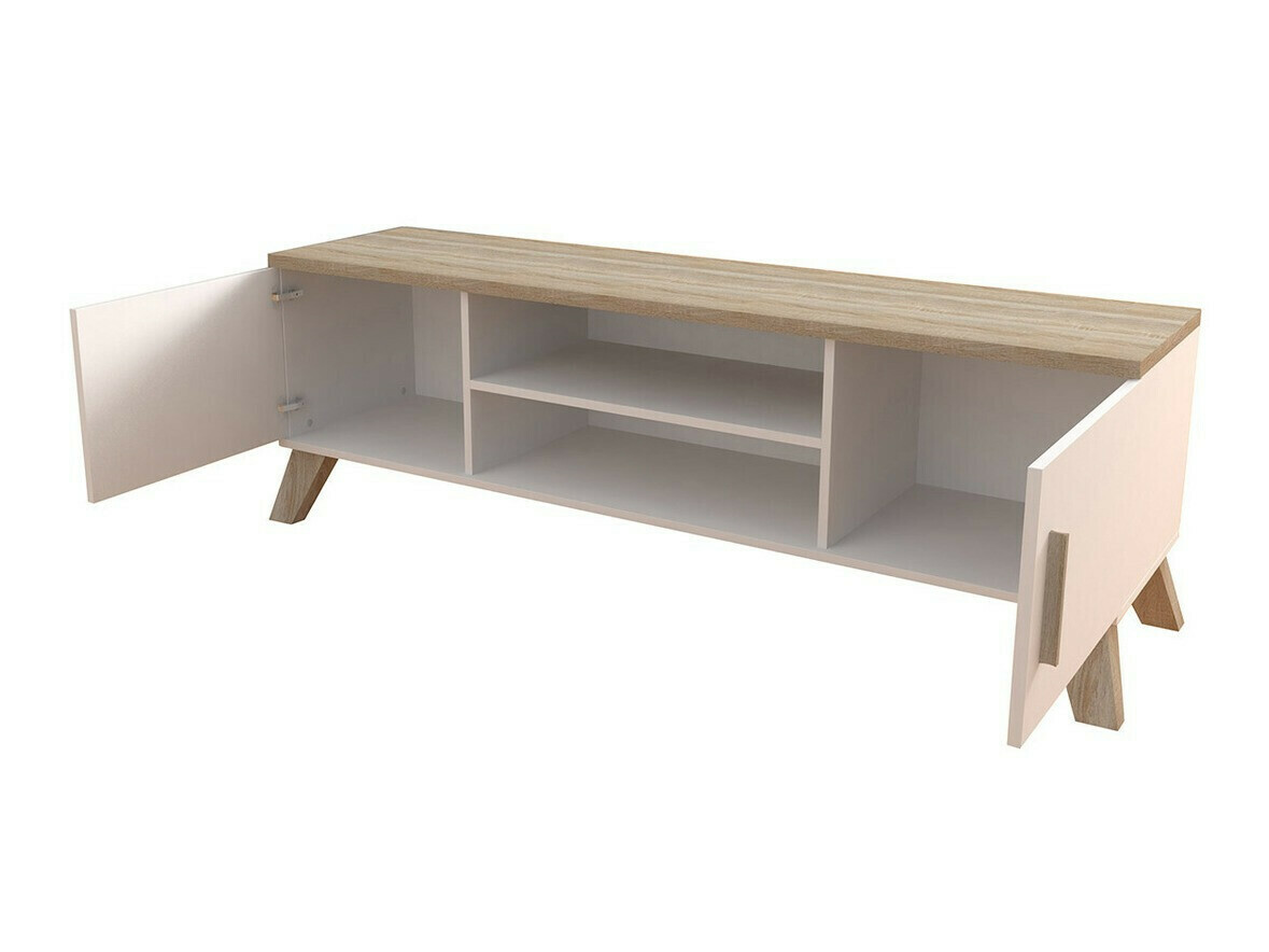 Woonkamerset Larfloi 113 (Wit + Sonoma eik)
