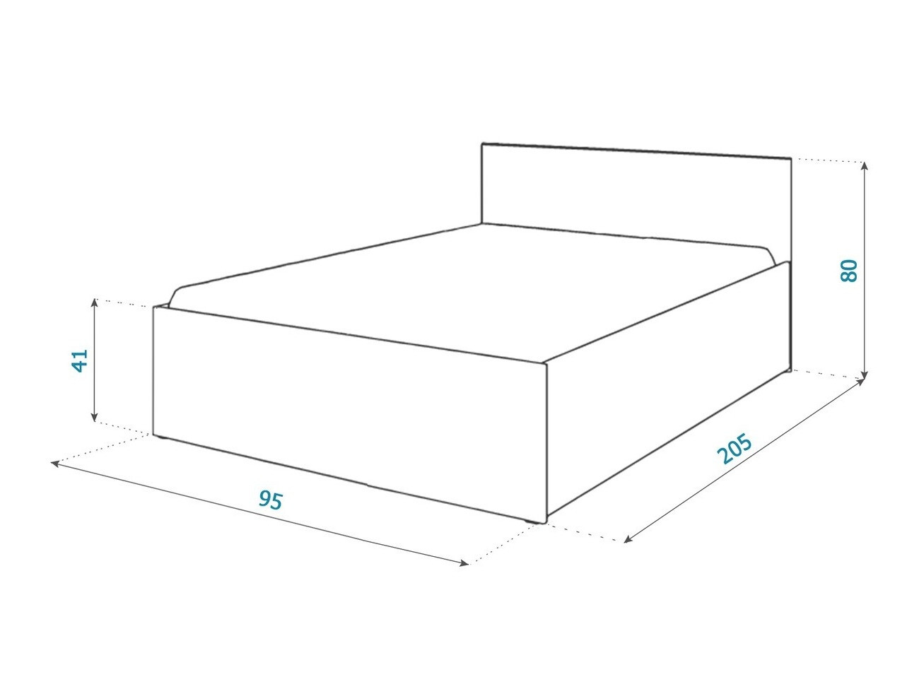 Bed Aurora 157 (Wit + Grijs)