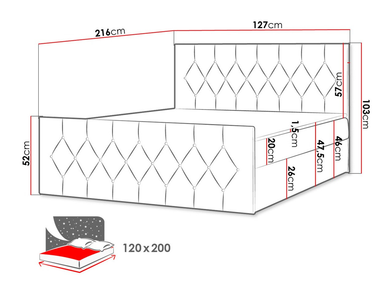 Boxspring Baltimore 161 (Mikrofaza 05)