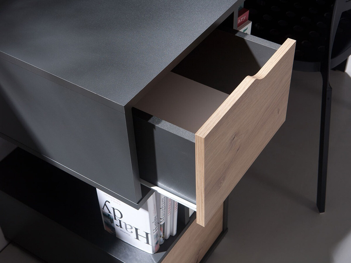 Bureau Providence H102 (Grafiet + Artisan eiken + Wit)