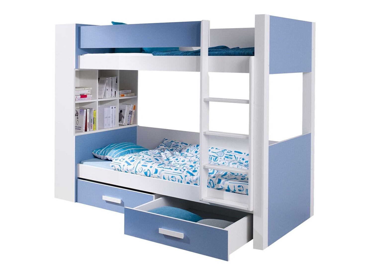 Stapelbed Henderson 141 (Wit + Blauw)