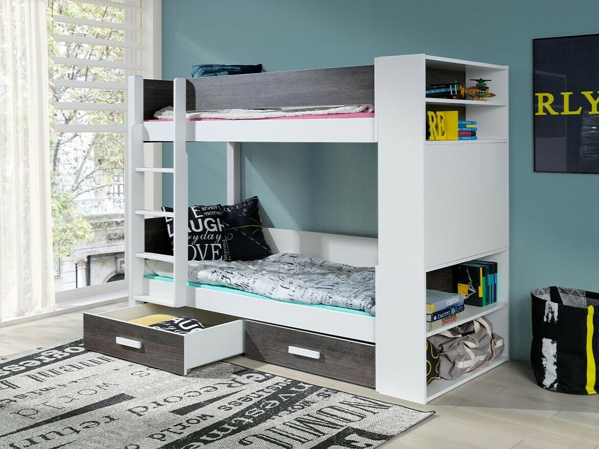 Stapelbed Henderson 141 (Wit + Donker Zebrano)