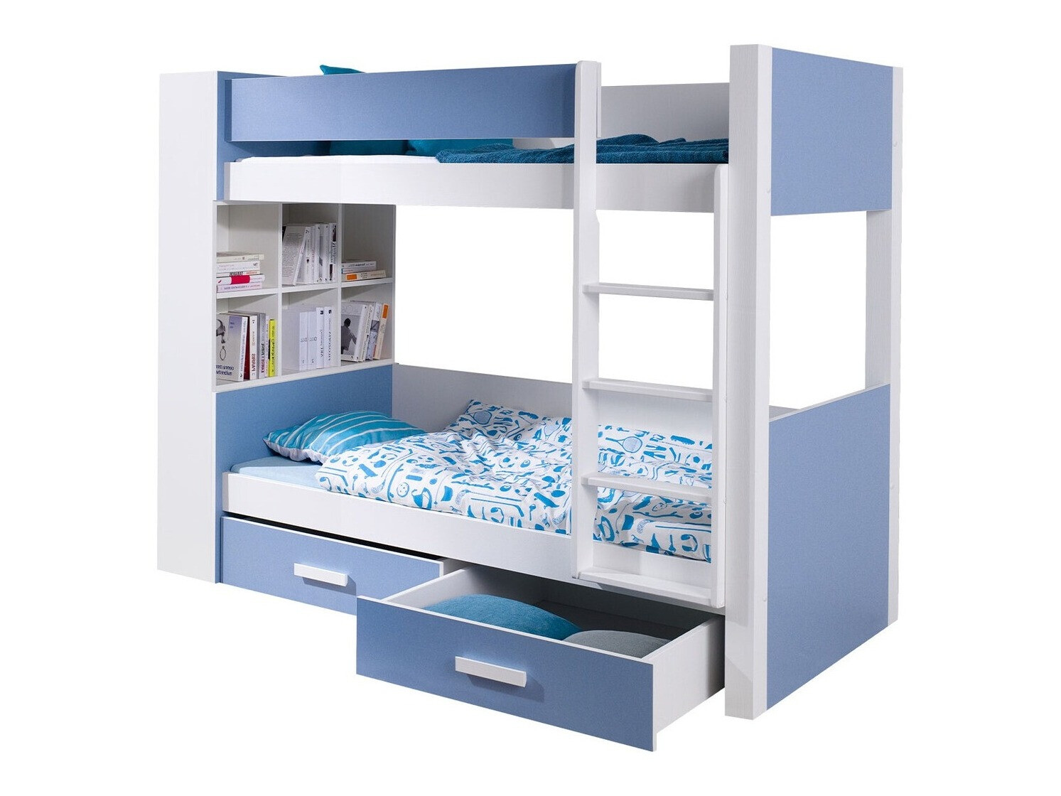 Stapelbed Henderson 142 (Wit + Blauw)