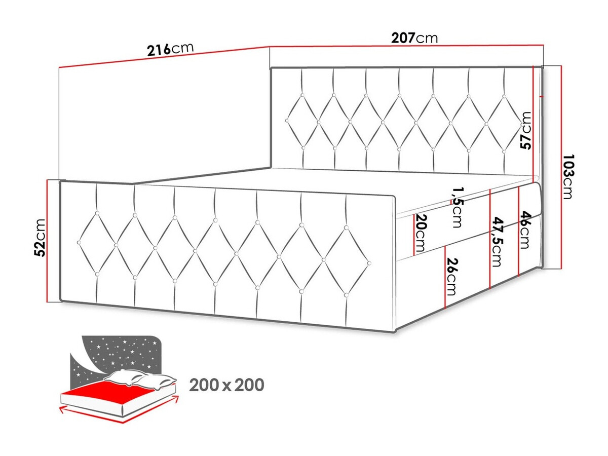 Boxspring Baltimore 161 (Mikrofaza 15)