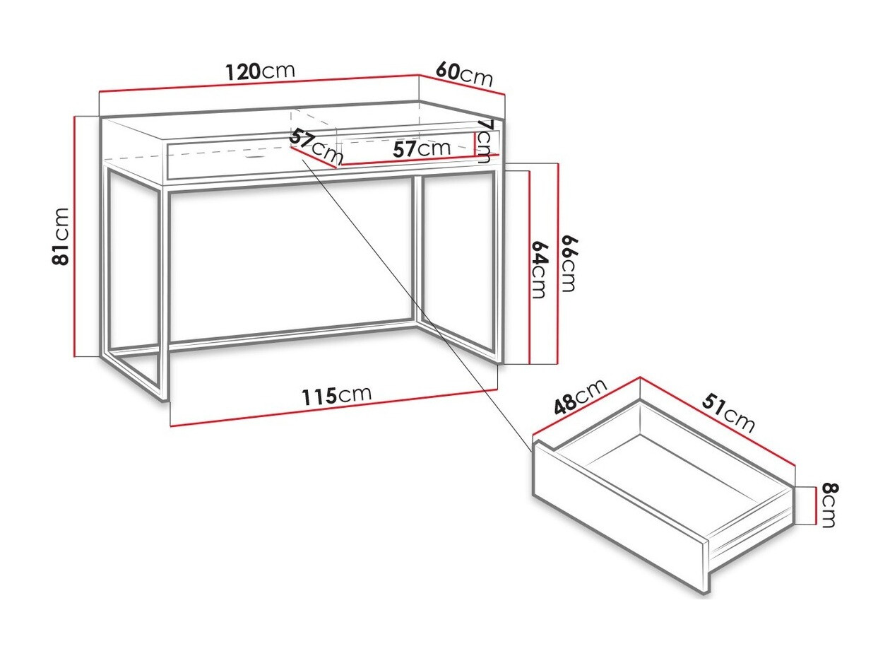 Bureau Baltesi 110 (Artisan eiken + Zwart)