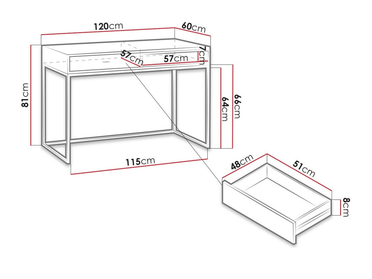 Bureau Baltesi 110 (Wit + Artisan eiken)