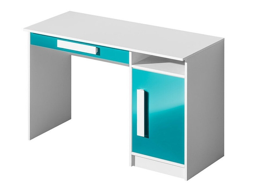 Bureau Merevari 100 (Wit + Glans Turquoise)