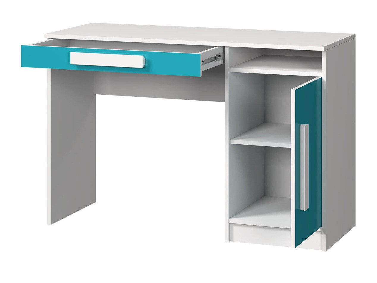 Bureau Merevari 100 (Wit + Glans Turquoise)