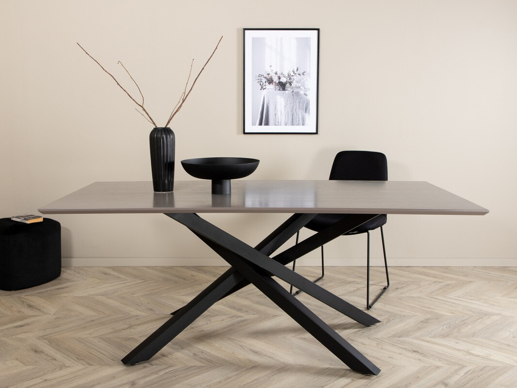 Tafel Dallas 1722 (Grijs + Zwart)