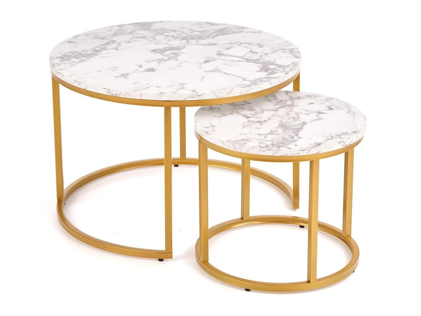 Salontafel set Houston 2213 (Wit marmer + Gouden)