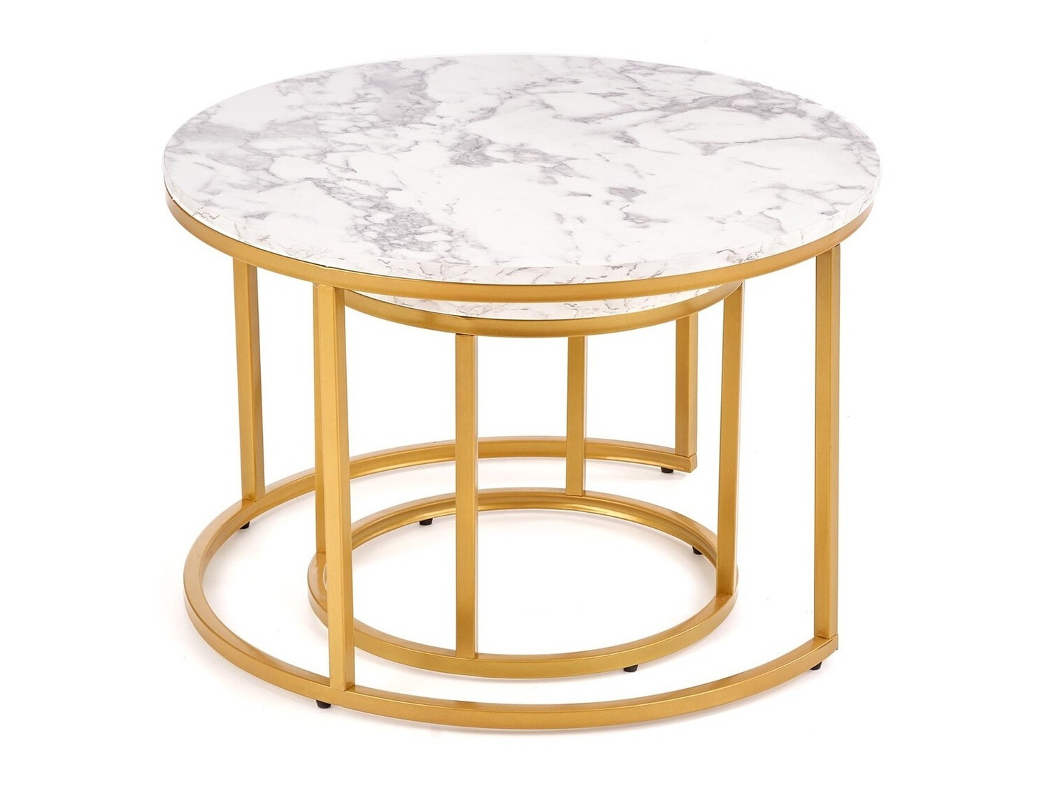 Salontafel set Houston 2213 (Wit marmer + Gouden)