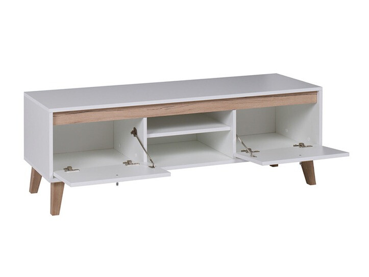 Woonkamerset Delbene 119 (Licht San Remo eiken + Mat wit)