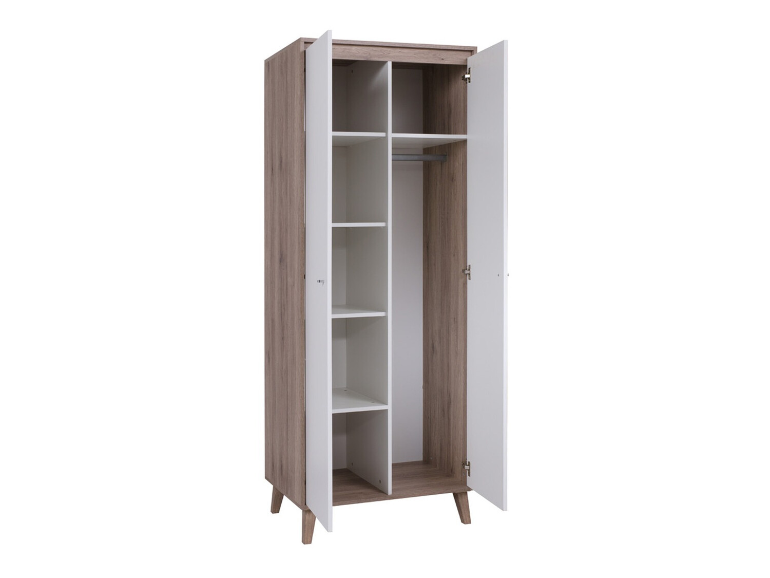 Woonkamerset Delbene 119 (Licht San Remo eiken + Mat wit)