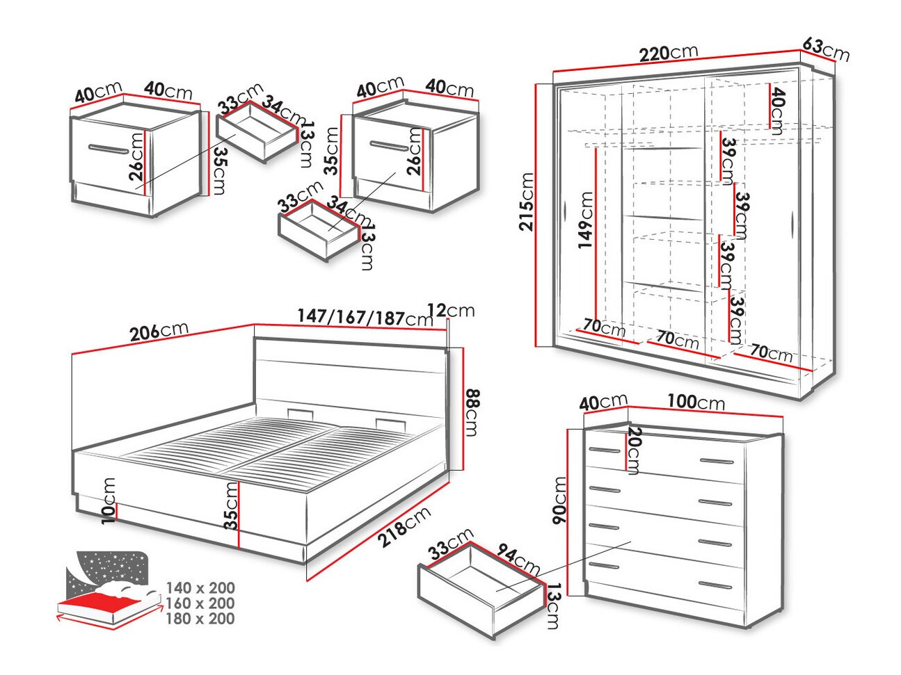Slaapkamer set Livsori 110