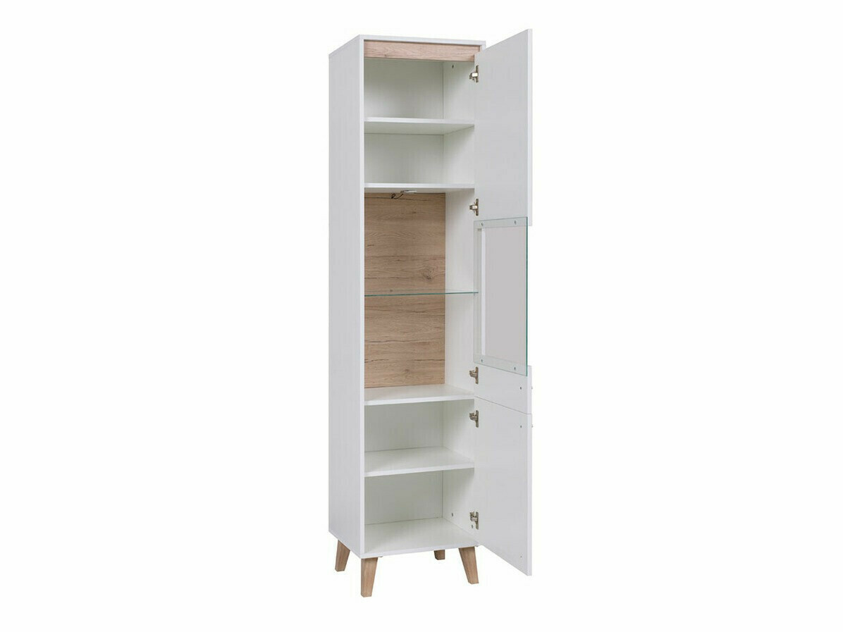 Woonkamerset Delbene 121 (Licht San Remo eiken + Mat wit)