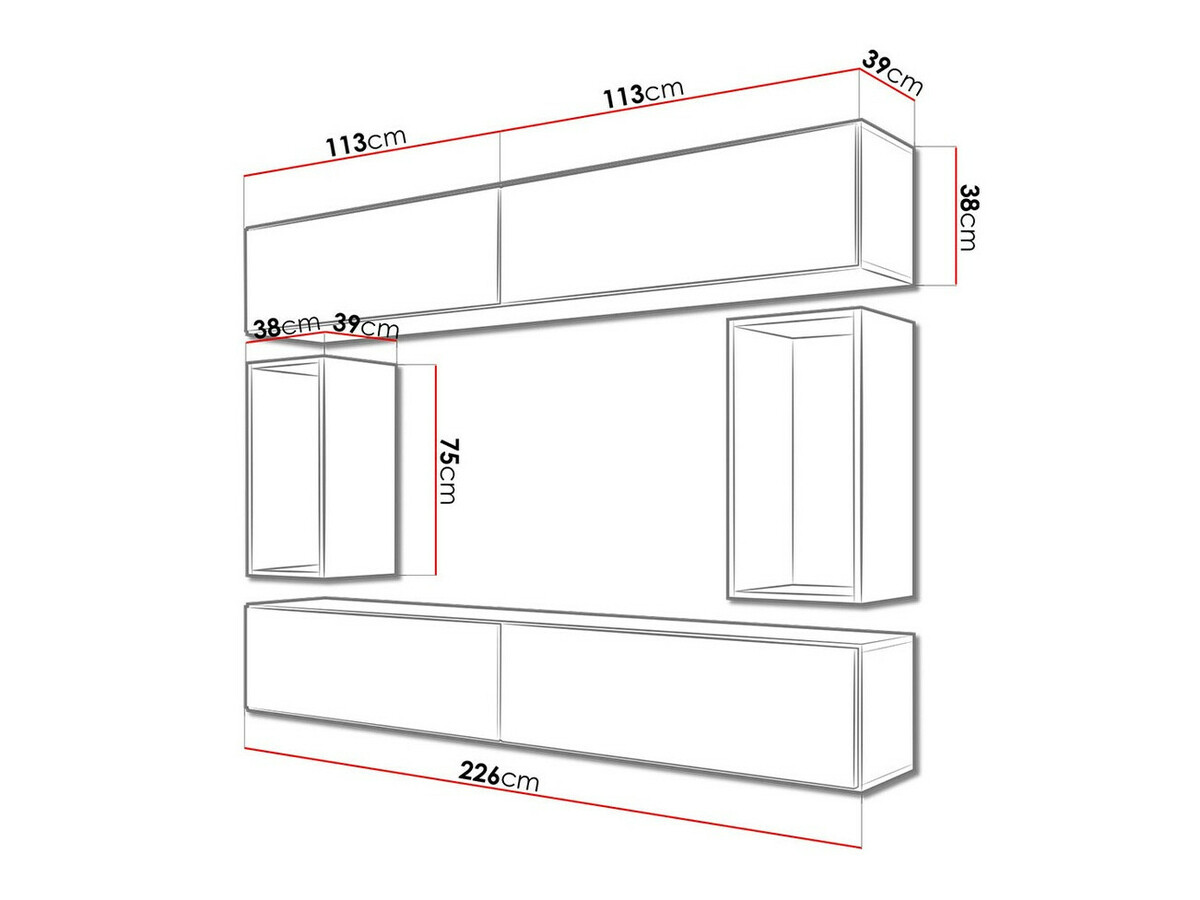 Woonkamerset Corbele 106 (Zwart)