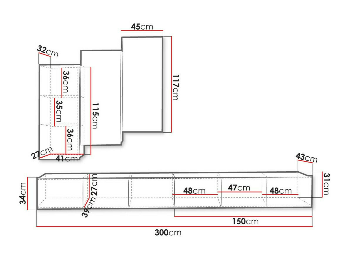 Woonkamerset Tivdalu 131 (Gouden eik + Wit)
