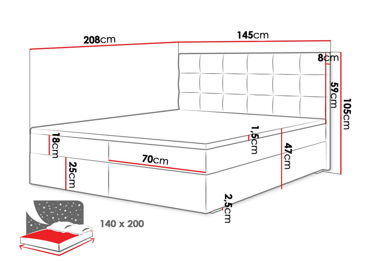 Boxspring Memphis 115 (Rico 01)
