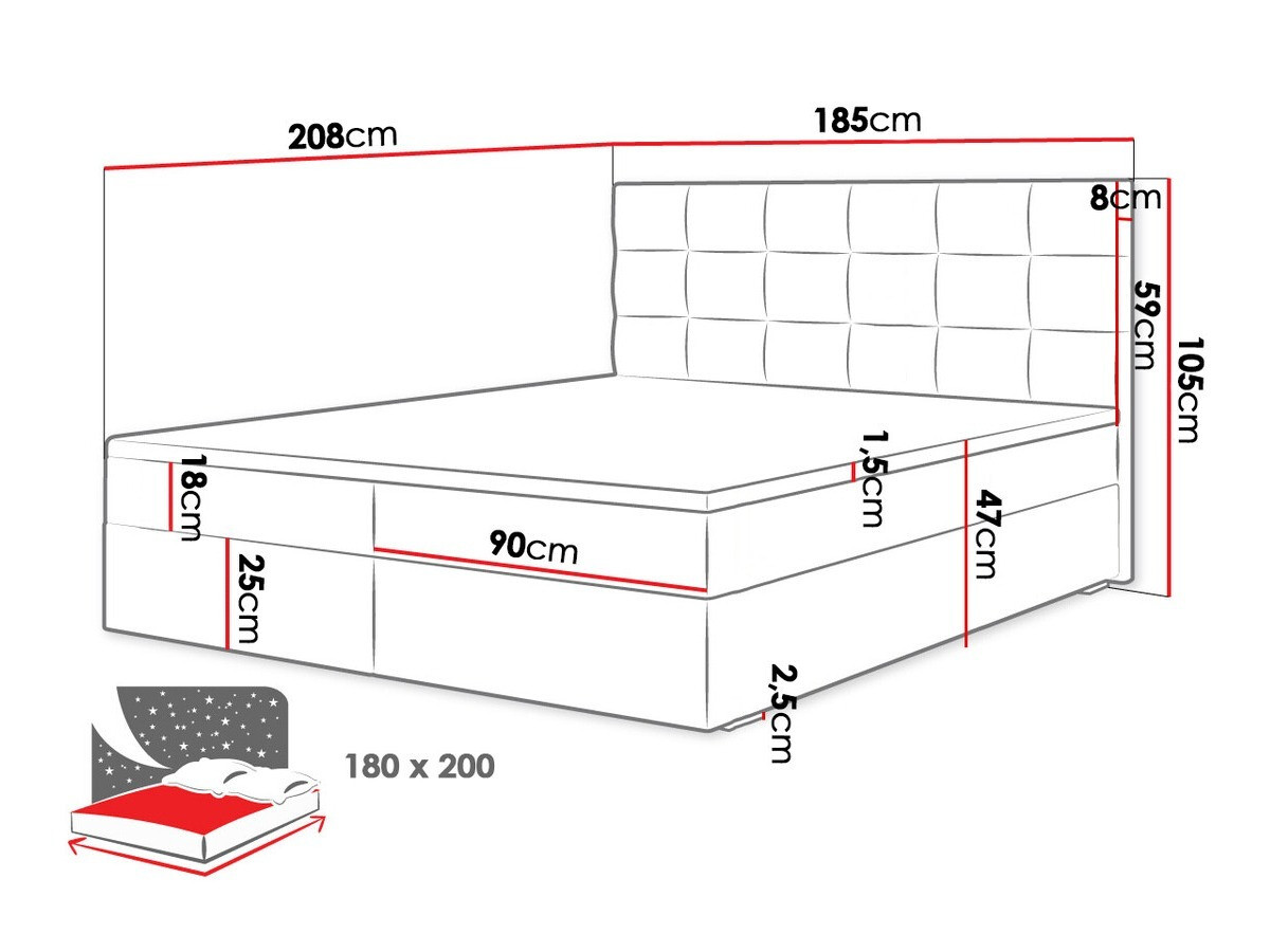 Boxspring Memphis 115 (Rico 18)