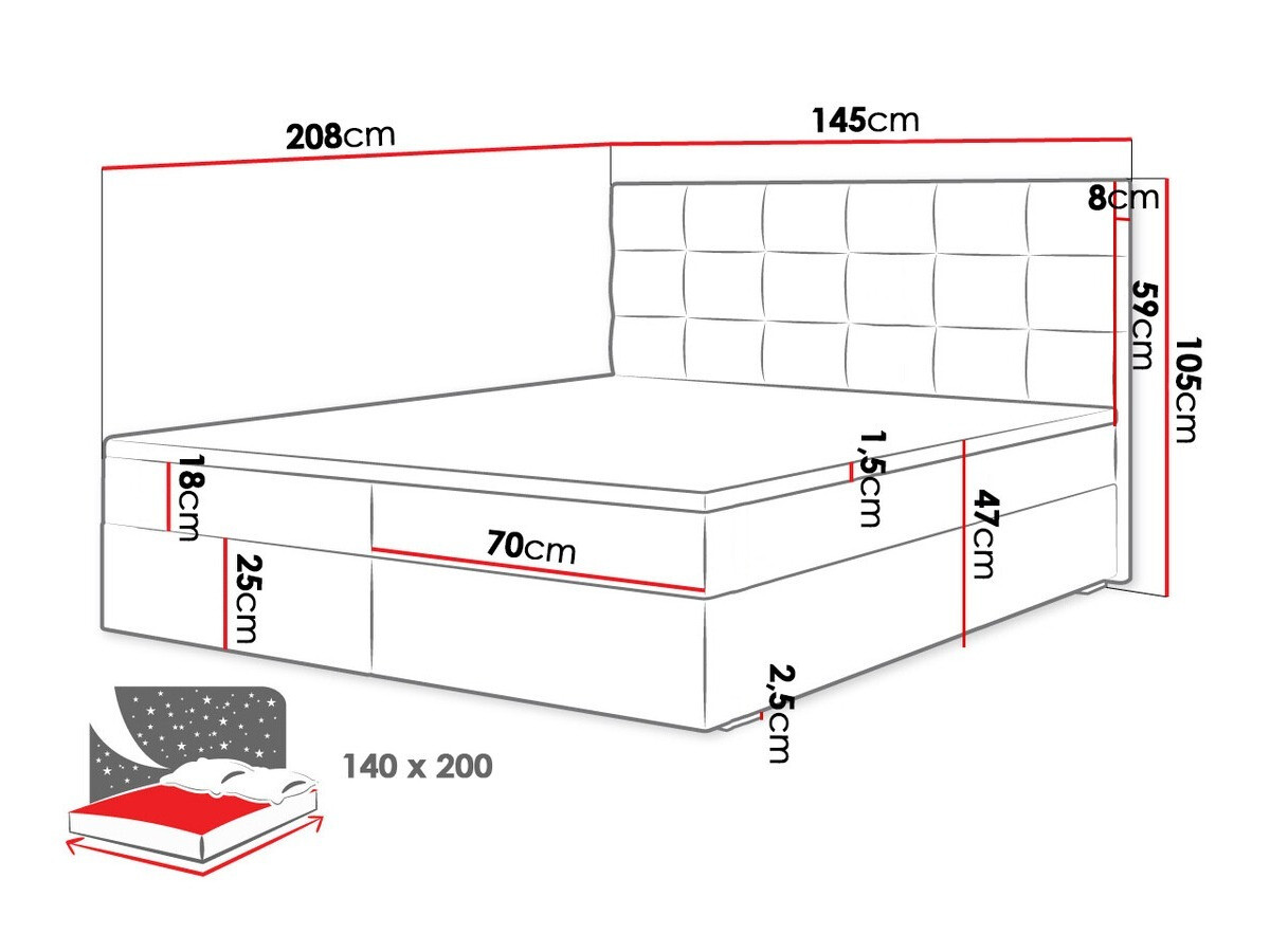 Boxspring Memphis 115 (Rico 23)